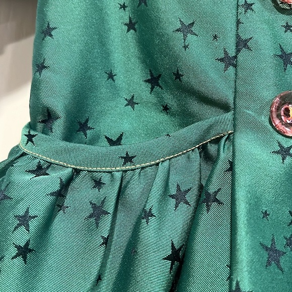 Matilda Jane Constellation Little Girl Dress in Green and Turquoise - Picture 7 of 11